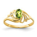14k 6x4mm Oval Peridot A Diamond ring
