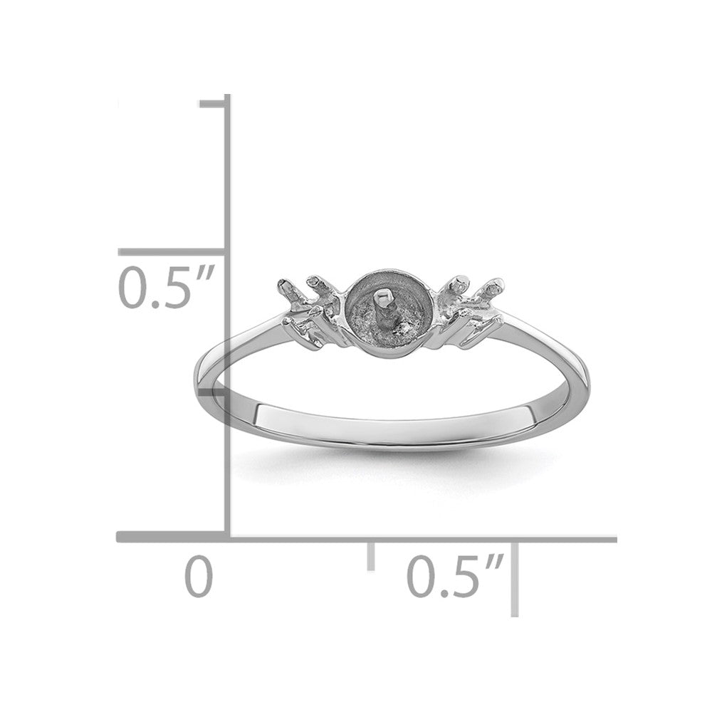 14k White Gold Polished Diamond & Pearl Ring Mounting