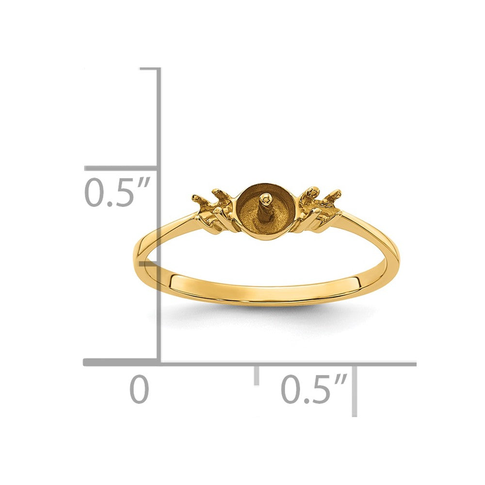 14k Polished Diamond & Pearl Ring Mounting