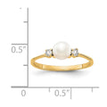 14k 5mm FW Cultured Pearl AAA Diamond ring