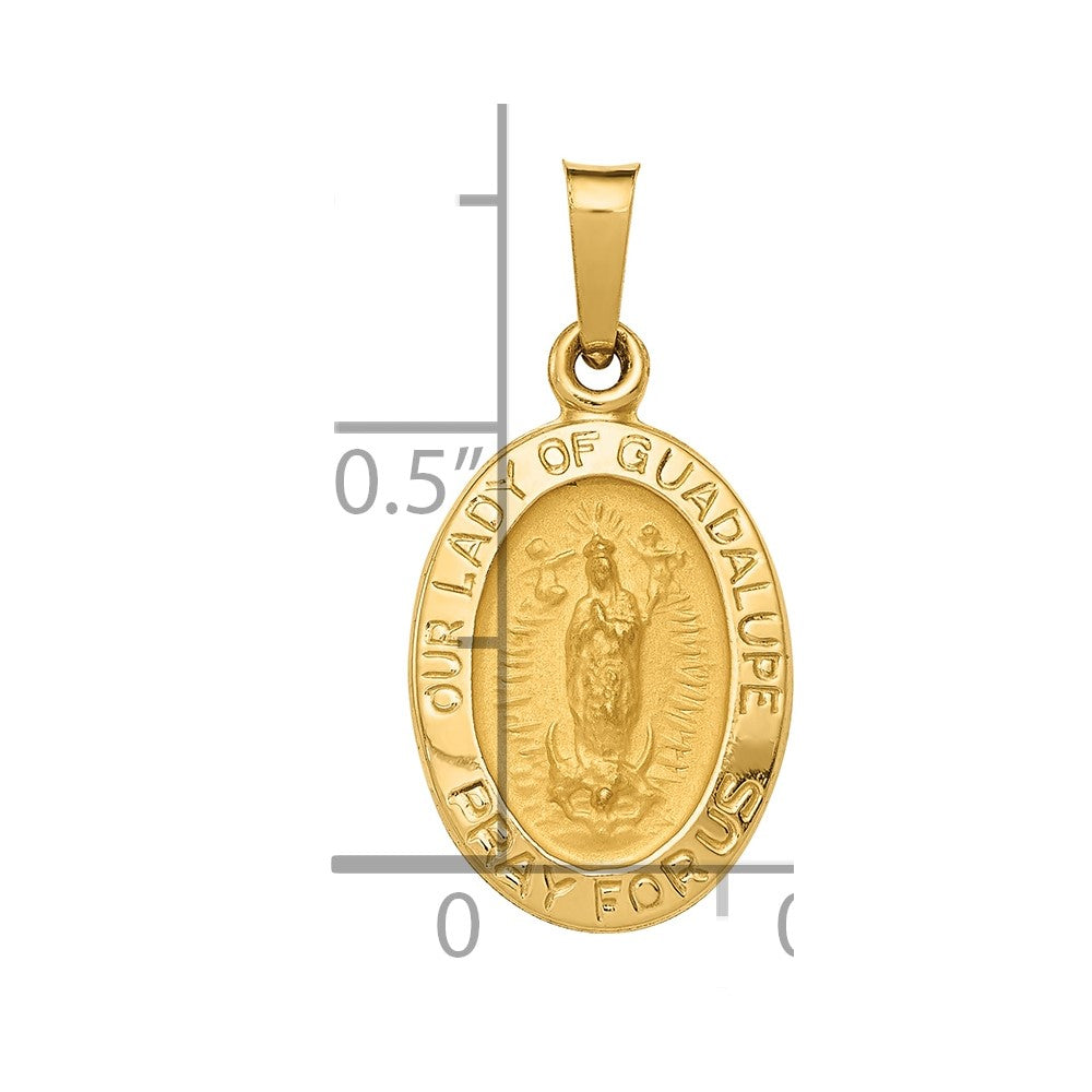 14k Hollow Our Lady Of Guadalupe Medal Charm
