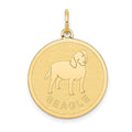 14k Beagle Disc Charm