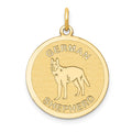 14k German Shepherd Disc Charm