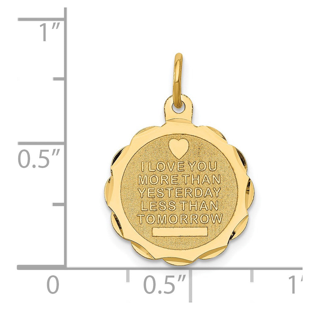 14k Love Sentinment Engraveable Charm