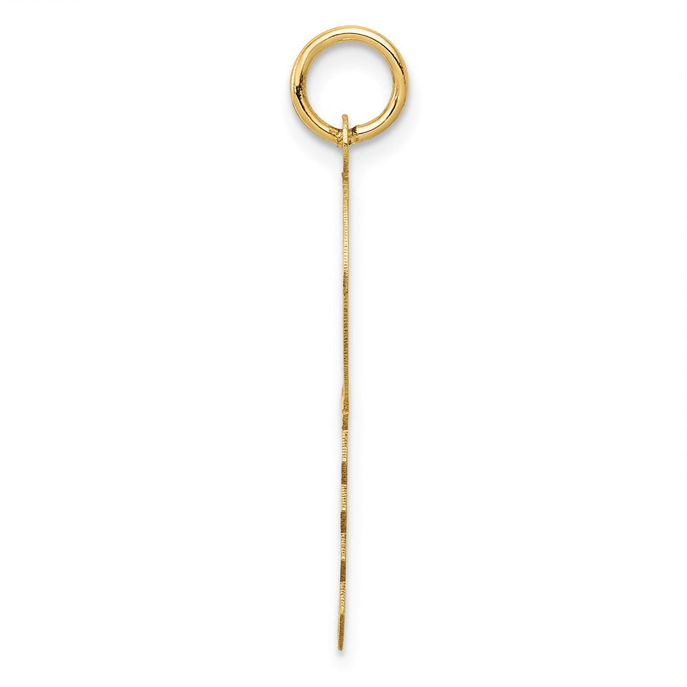 14K Polished and Satin Hearts Flat Key Charm