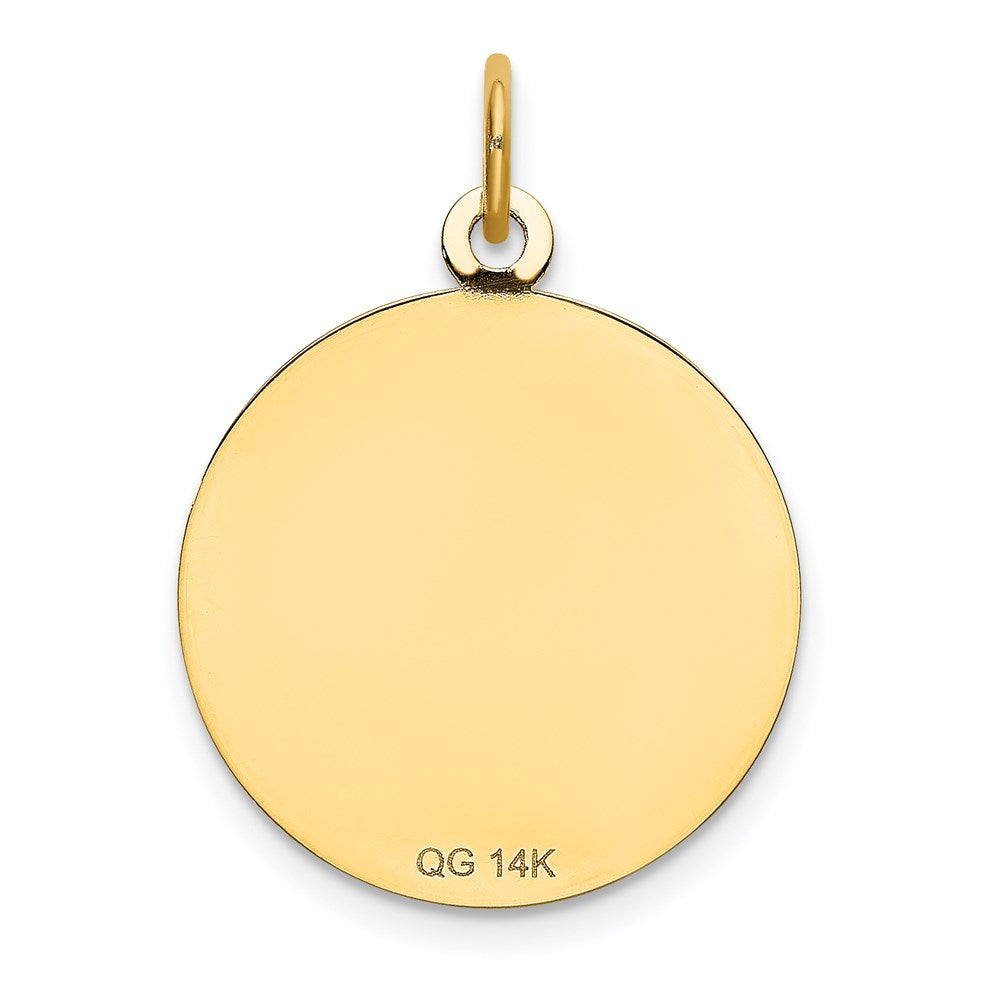 14k HAPPY BIRTHDAY Disc Charm with CZ Flower