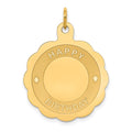 14k HAPPY BIRTHDAY Disc Pendant