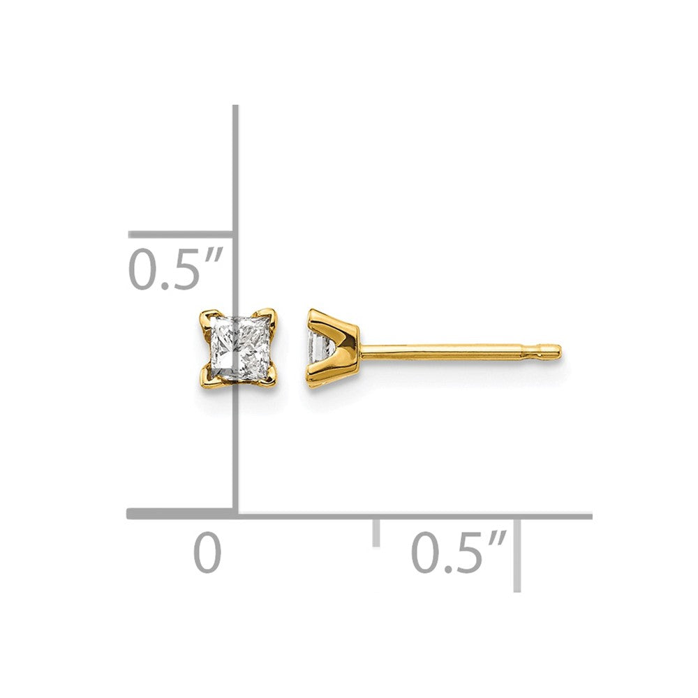 14k AAA Quality Complete Princess-cut Diamond Earrings