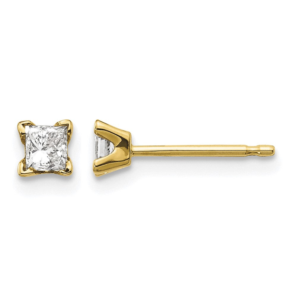 14k AAA Quality Complete Princess-cut Diamond Earrings