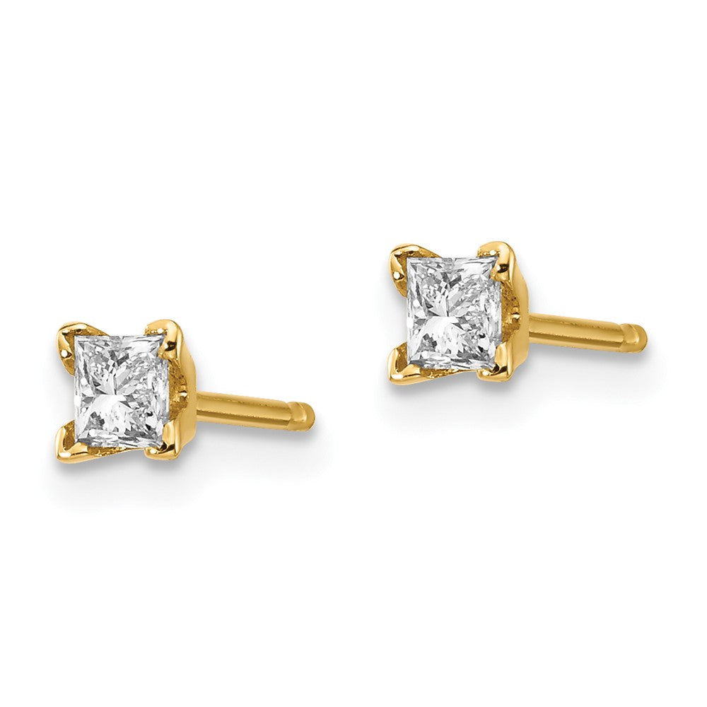 14k VS Quality Complete Princess-cut Diamond Earrings