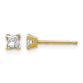 14k AAA Quality Complete Princess-cut Diamond Earrings