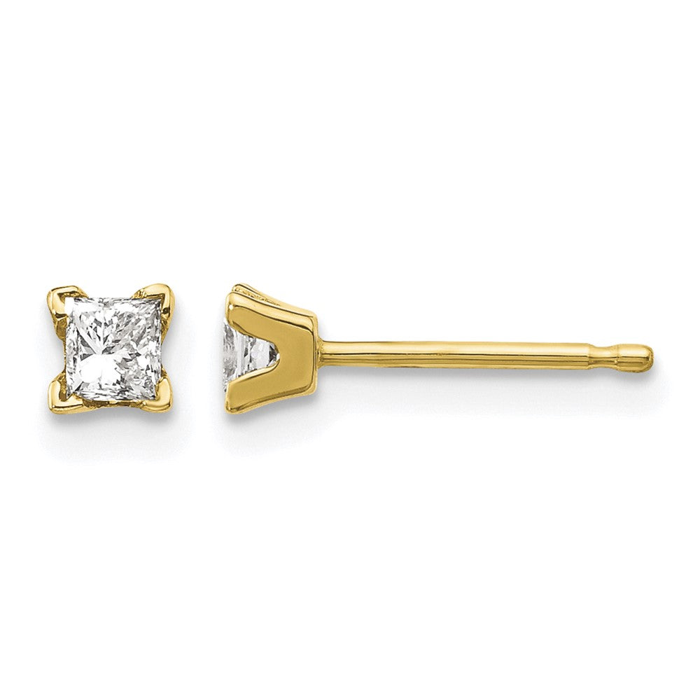 14k AA Quality Complete Princess-cut Diamond Stud Earrings