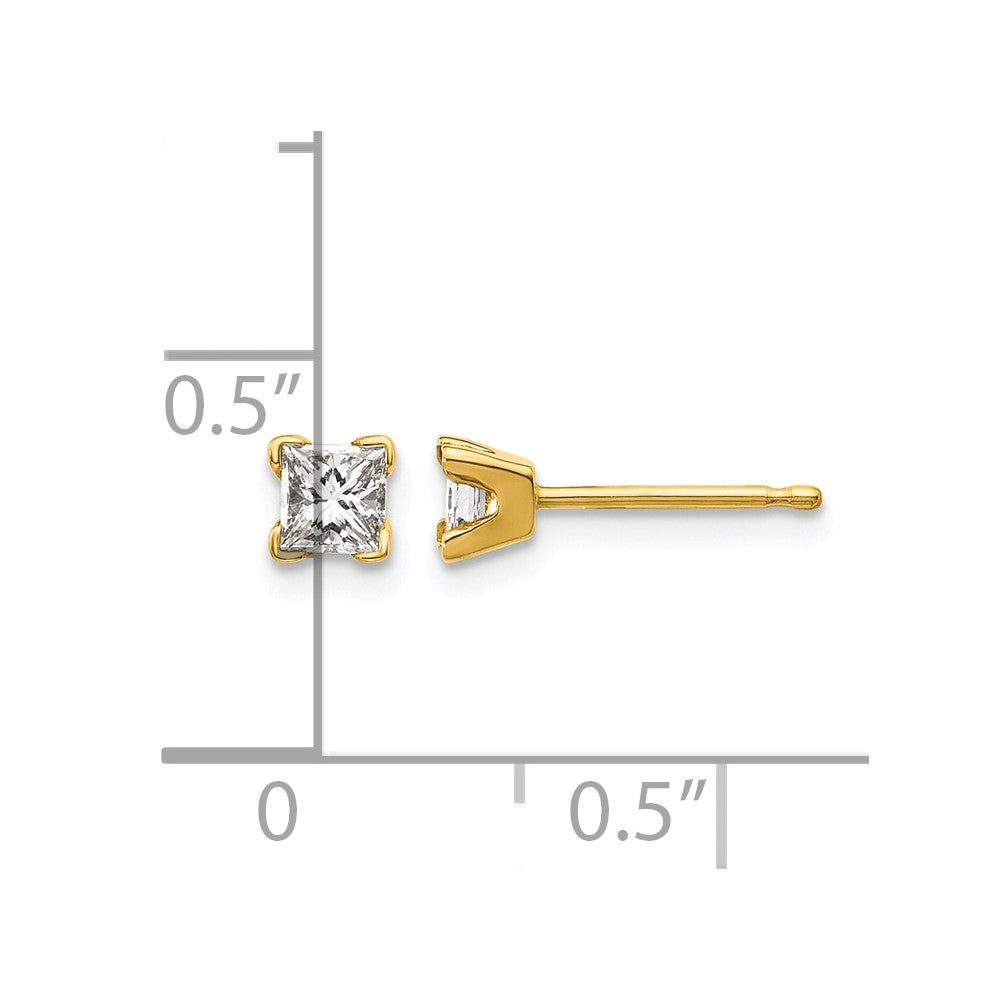 14k AAA Quality Complete Princess-cut Diamond Earrings