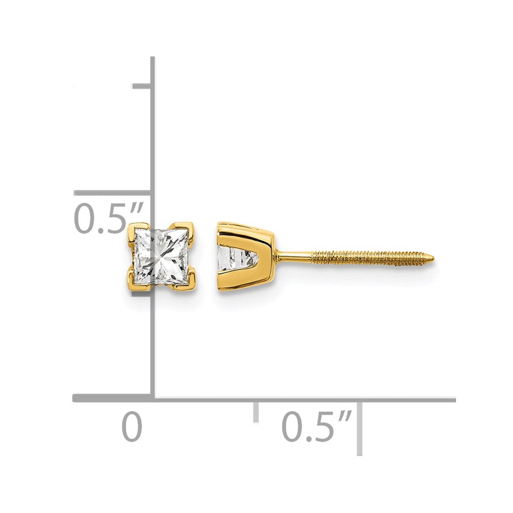 14k VS Quality Complete Princess-cut Diamond Earrings