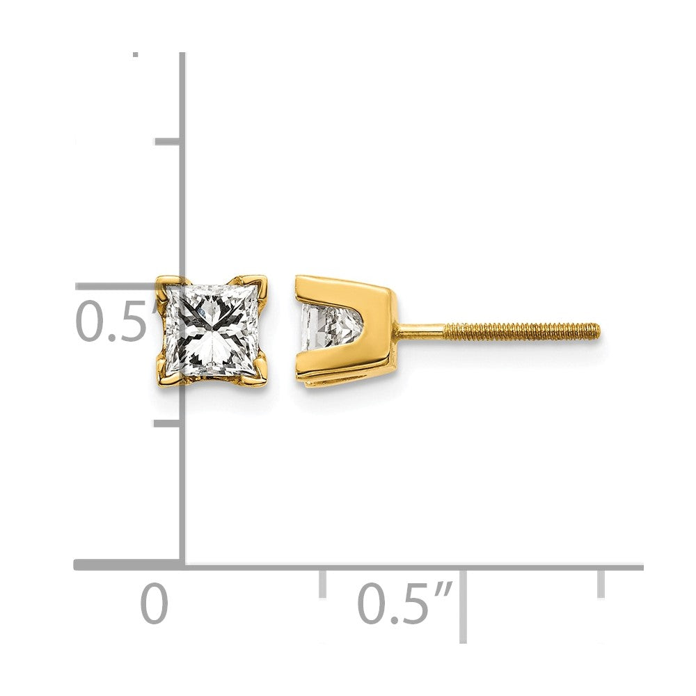 14k VS Quality Complete Princess-cut Diamond Earrings