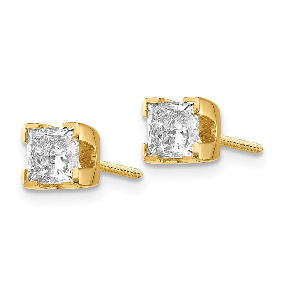 14k AAA Quality Complete Princess-cut Diamond Earrings