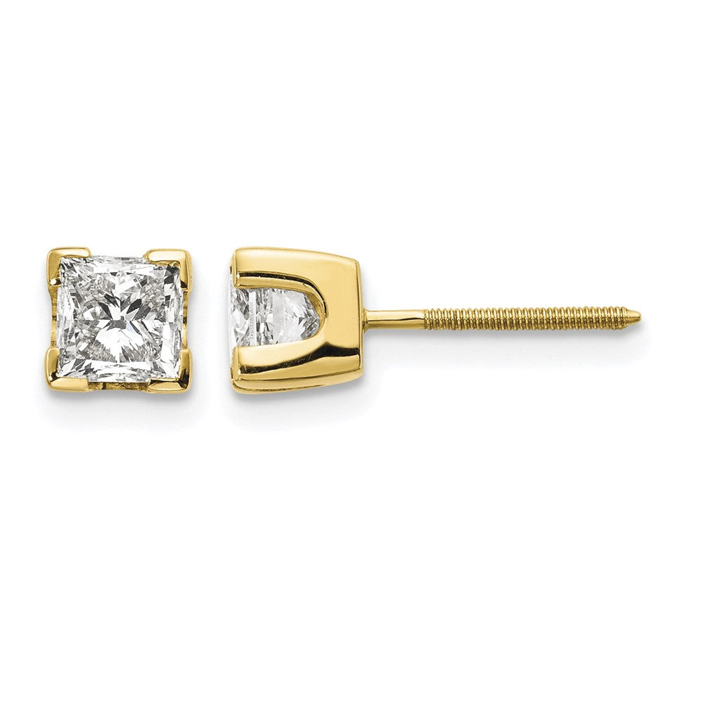 14k AAA Quality Complete Princess-cut Diamond Earrings