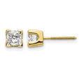 14k 1ct VS Quality Complete Princess-cut Diamond Earrings