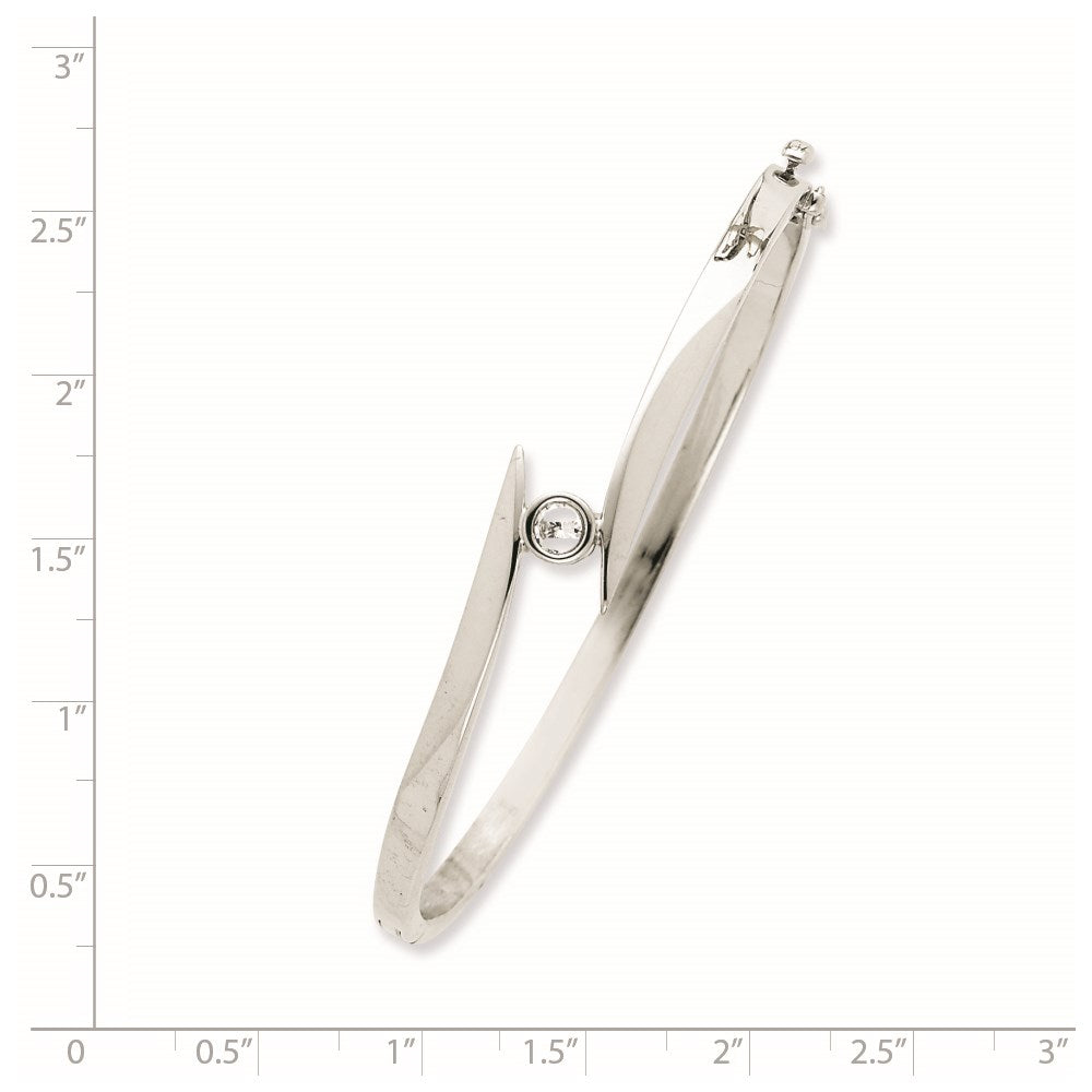 14k White Gold Hinged Bangle Bracelet Mounting