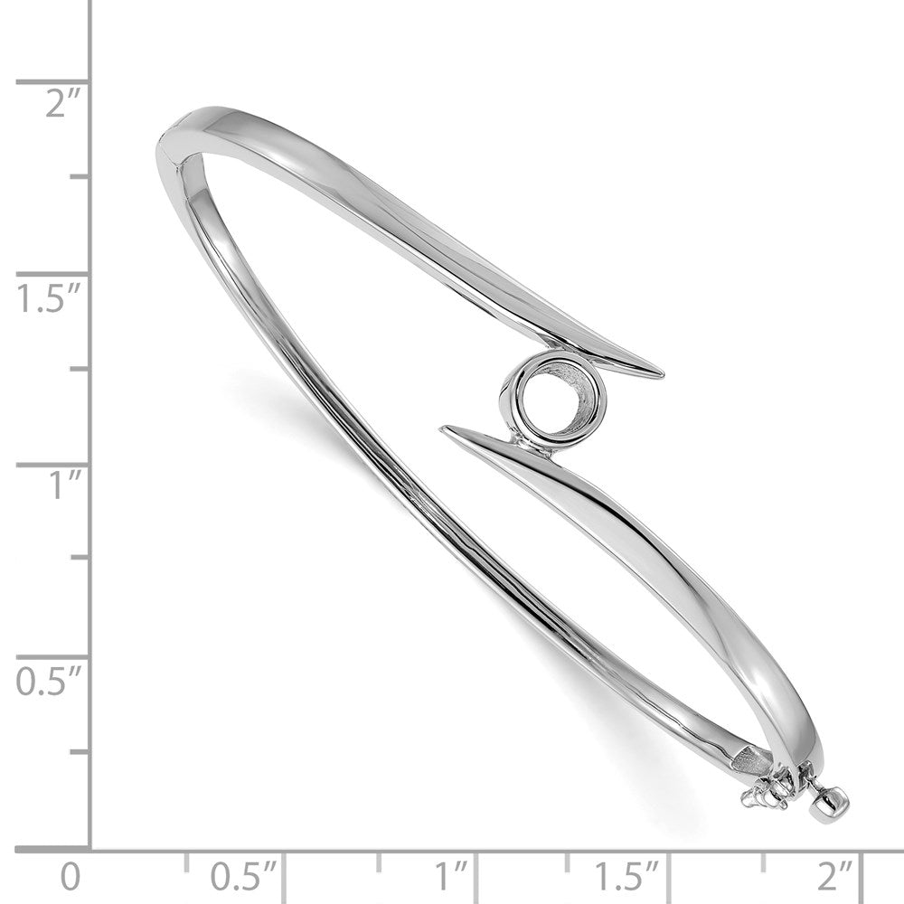14k White Gold Hinged Bangle Bracelet Mounting