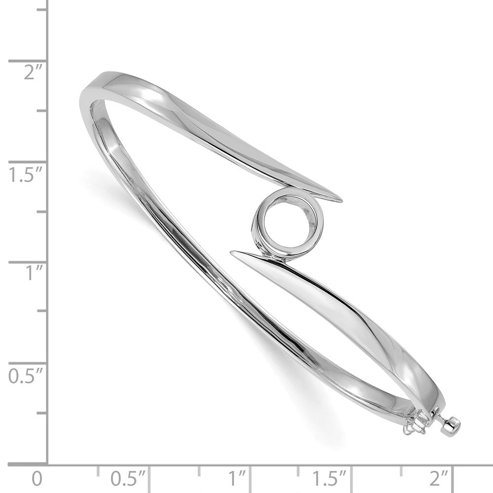 14k White Gold Hinged Bangle Bracelet Mounting