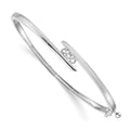 14k White Gold Hinged Bangle Bracelet Mounting