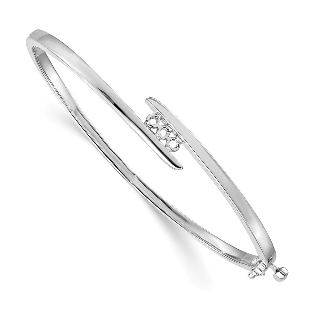 14k White Gold Hinged Bangle Bracelet Mounting
