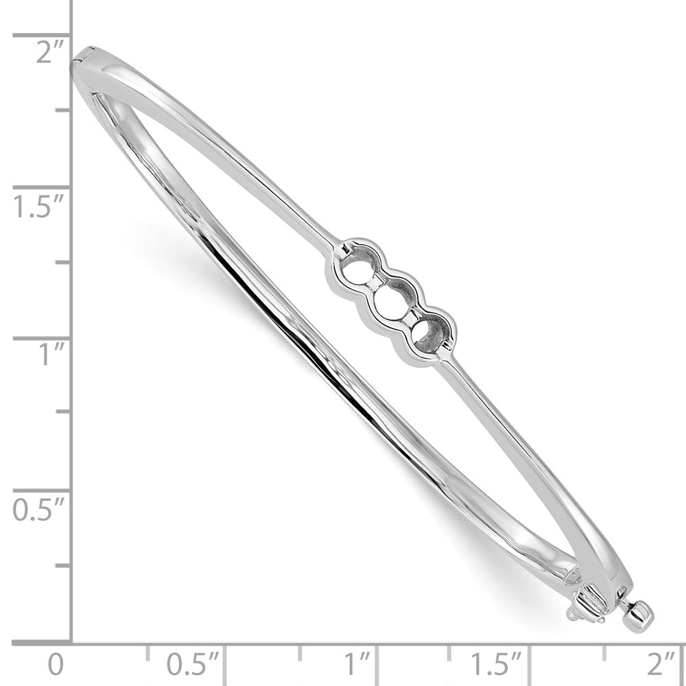14k White Gold Hinged Bangle Bracelet Mounting