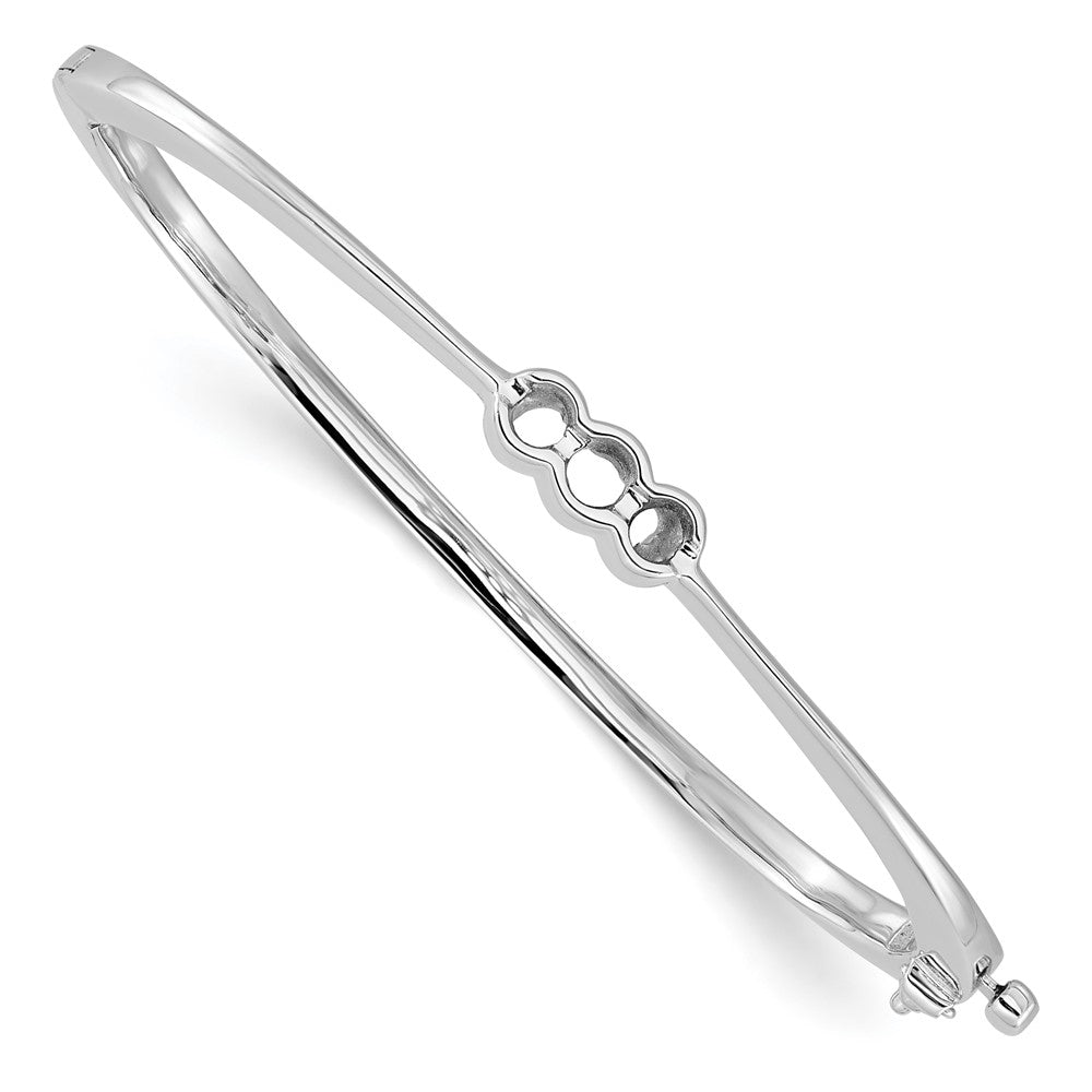 14k White Gold Hinged Bangle Bracelet Mounting