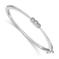 14k White Gold VS Diamond Hinged Bangle
