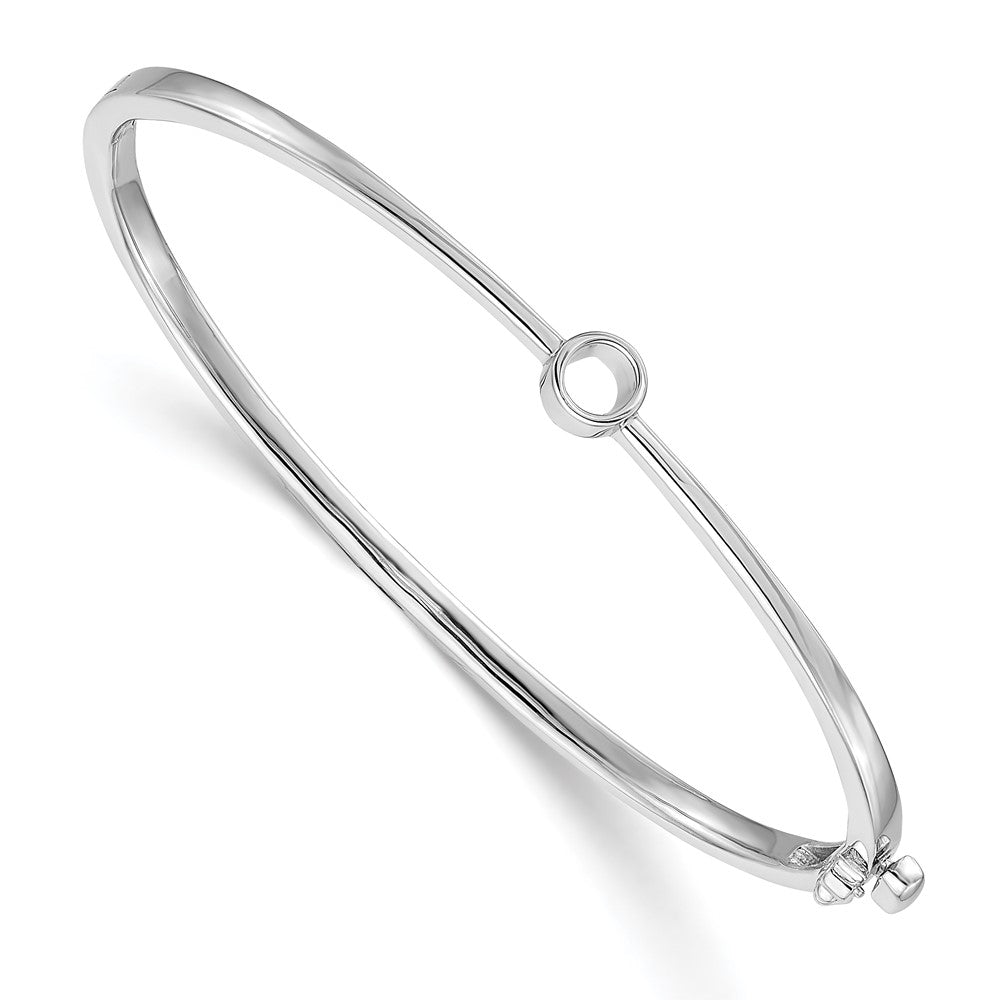 14k White Gold Hinged Bangle Bracelet Mounting
