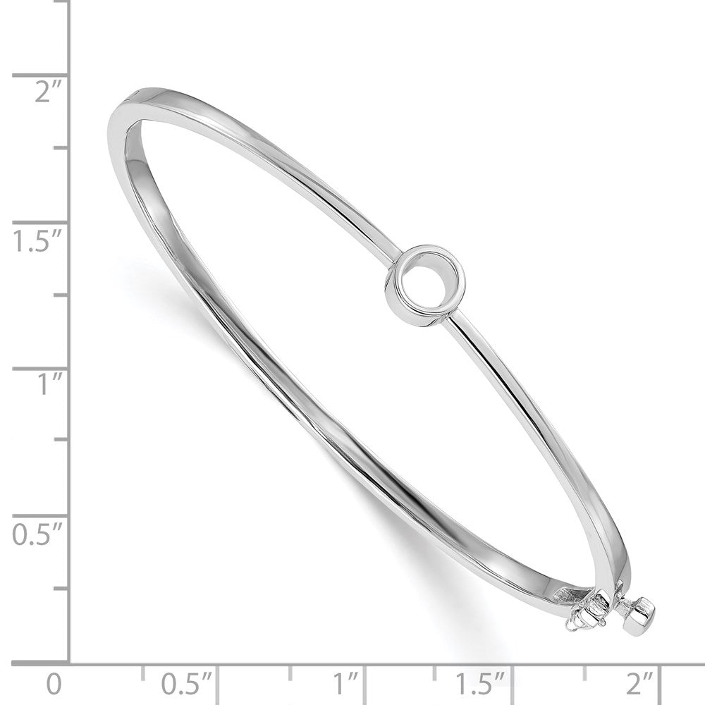 14k White Gold Hinged Bangle Bracelet Mounting