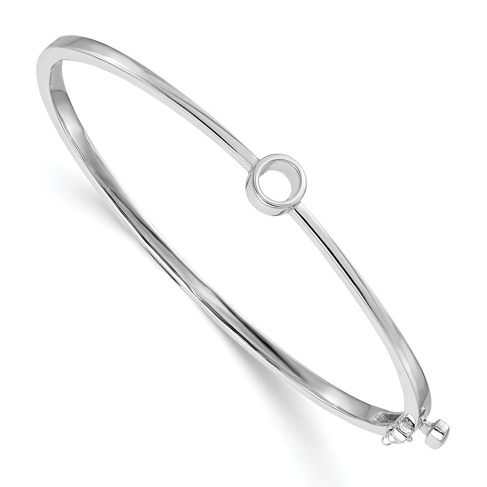 14k White Gold Hinged Bangle Bracelet Mounting