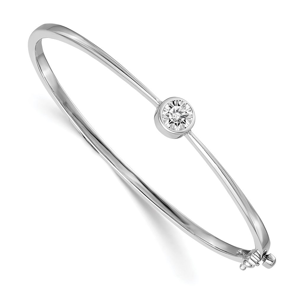 14k White Gold Hinged Bangle Bracelet Mounting