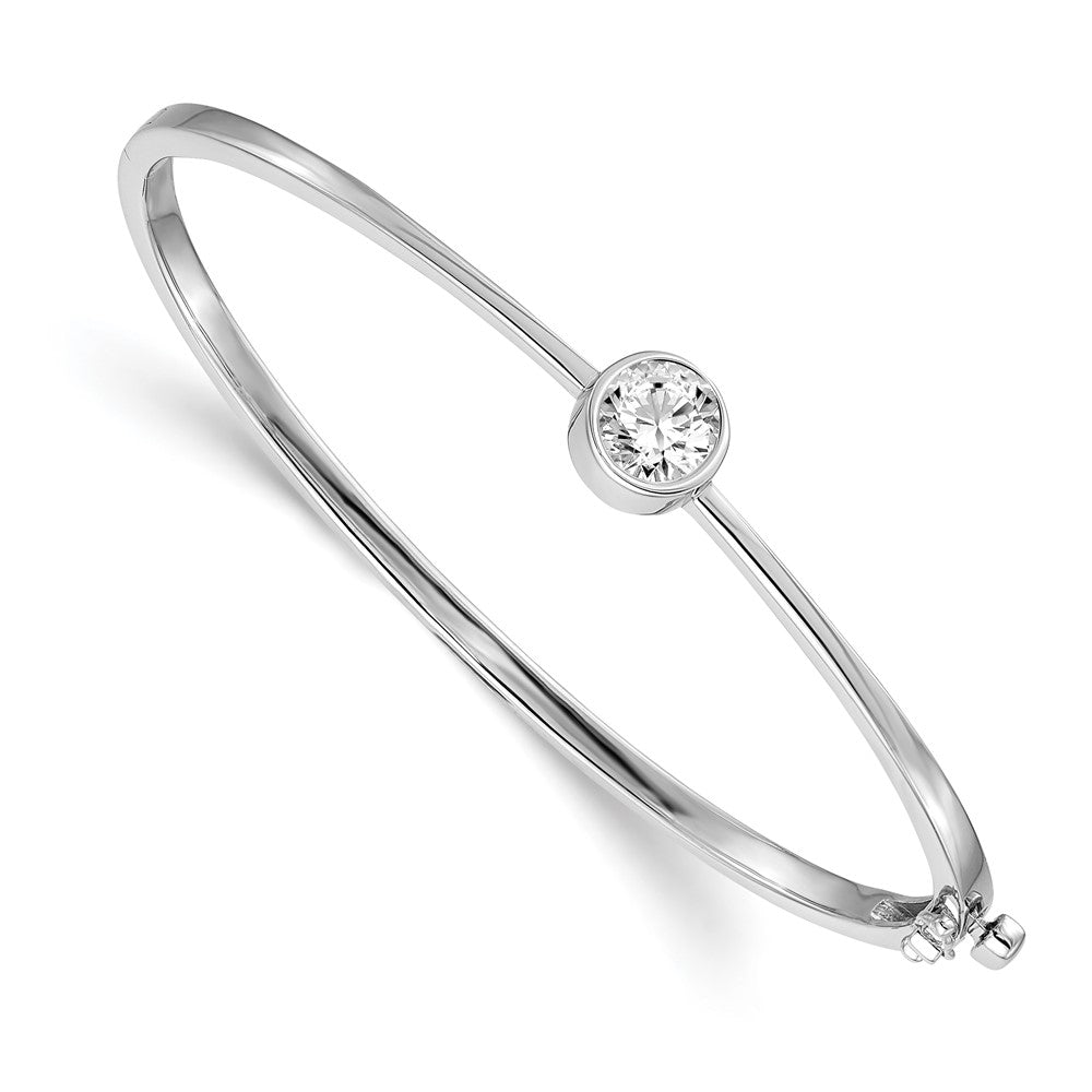 14k White Gold Hinged Bangle Bracelet Mounting