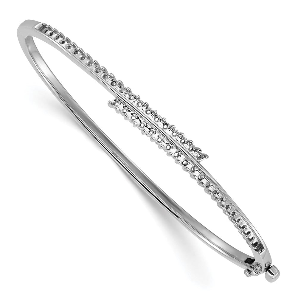 14k White Gold Hinged Bangle Bracelet Mounting