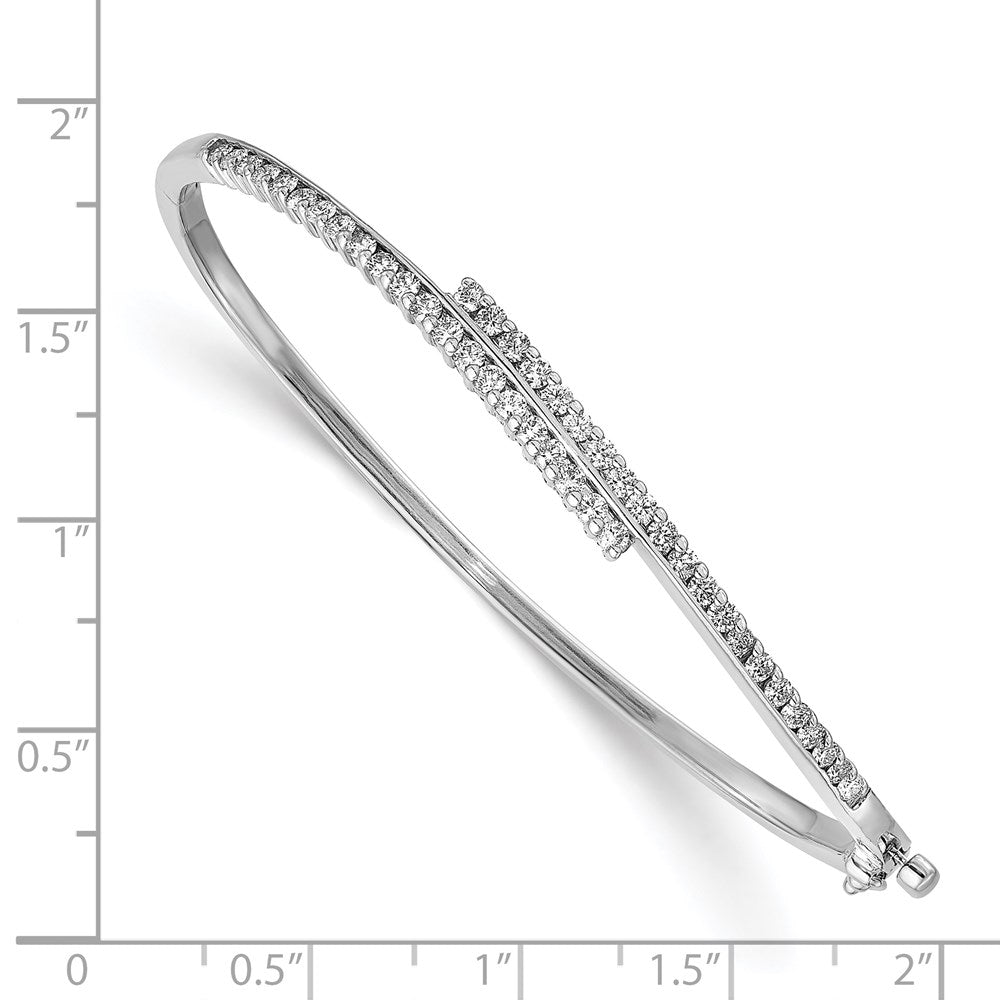 14k White Gold VS Diamond Hinged Bangle