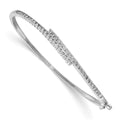 14k White Gold AA Diamond Hinged Bangle