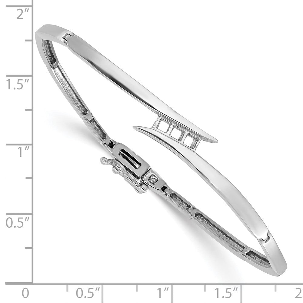14k White Gold Hinged Bangle Bracelet Mounting