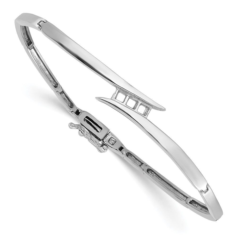 14k White Gold Hinged Bangle Bracelet Mounting