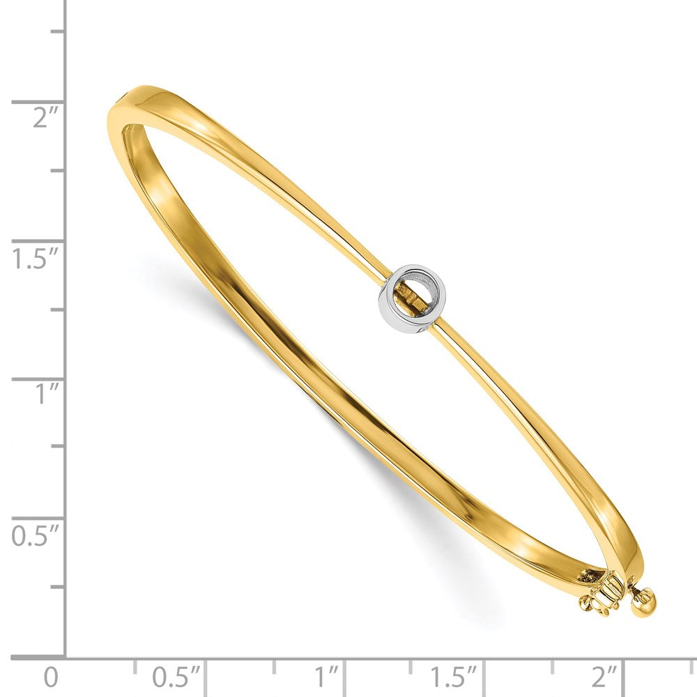 14k Two-tone Hinged Bangle Bracelet Mounting