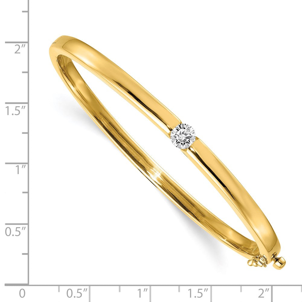 14k A Diamond Hinged Bangle