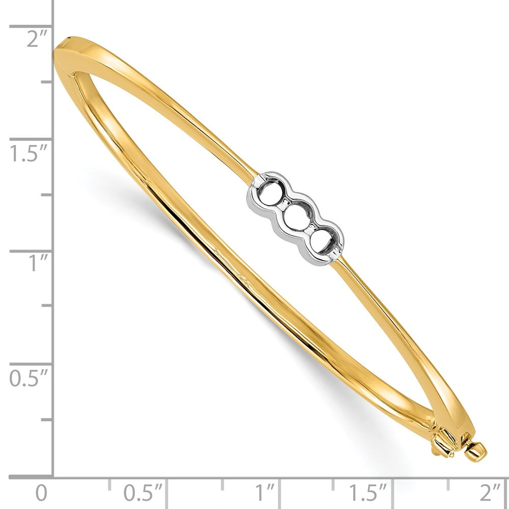 14k Two-tone Hinged Bangle Bracelet Mounting