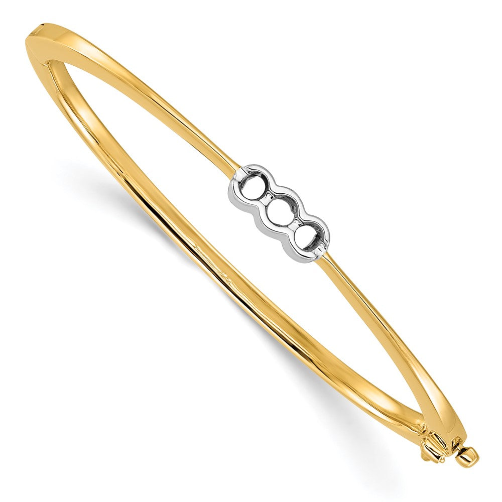 14k Two-tone Hinged Bangle Bracelet Mounting