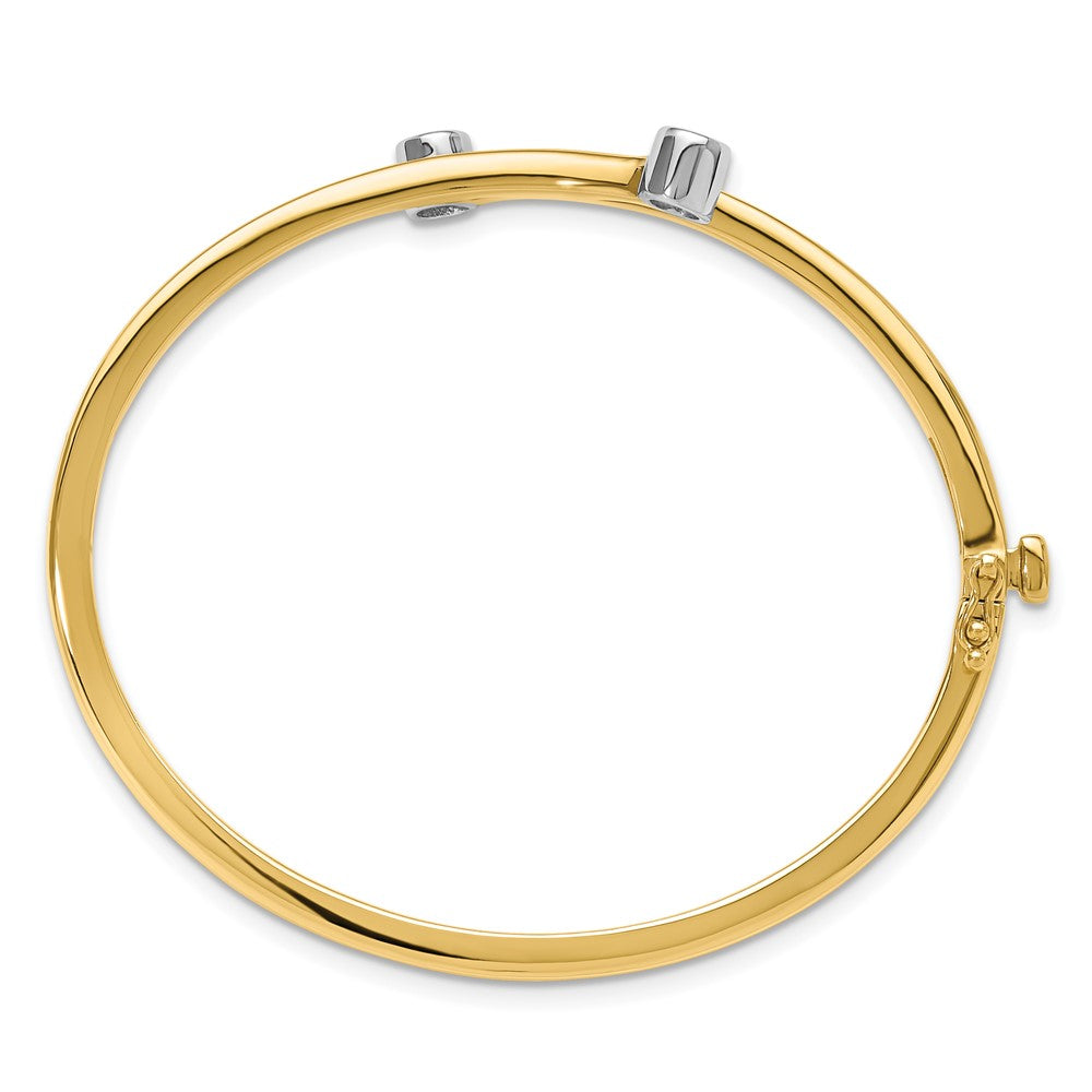 14k Two-tone Hinged Bangle Bracelet Mounting