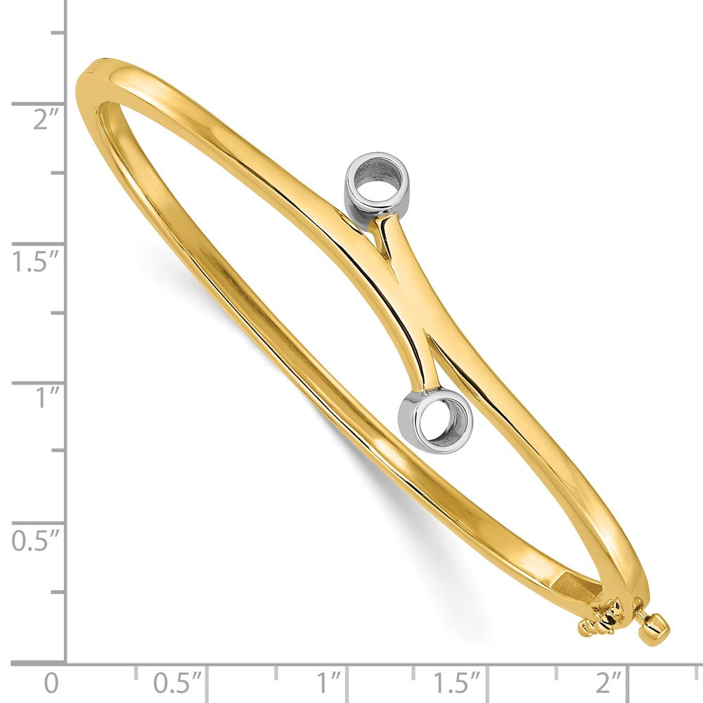 14k Two-tone Hinged Bangle Bracelet Mounting