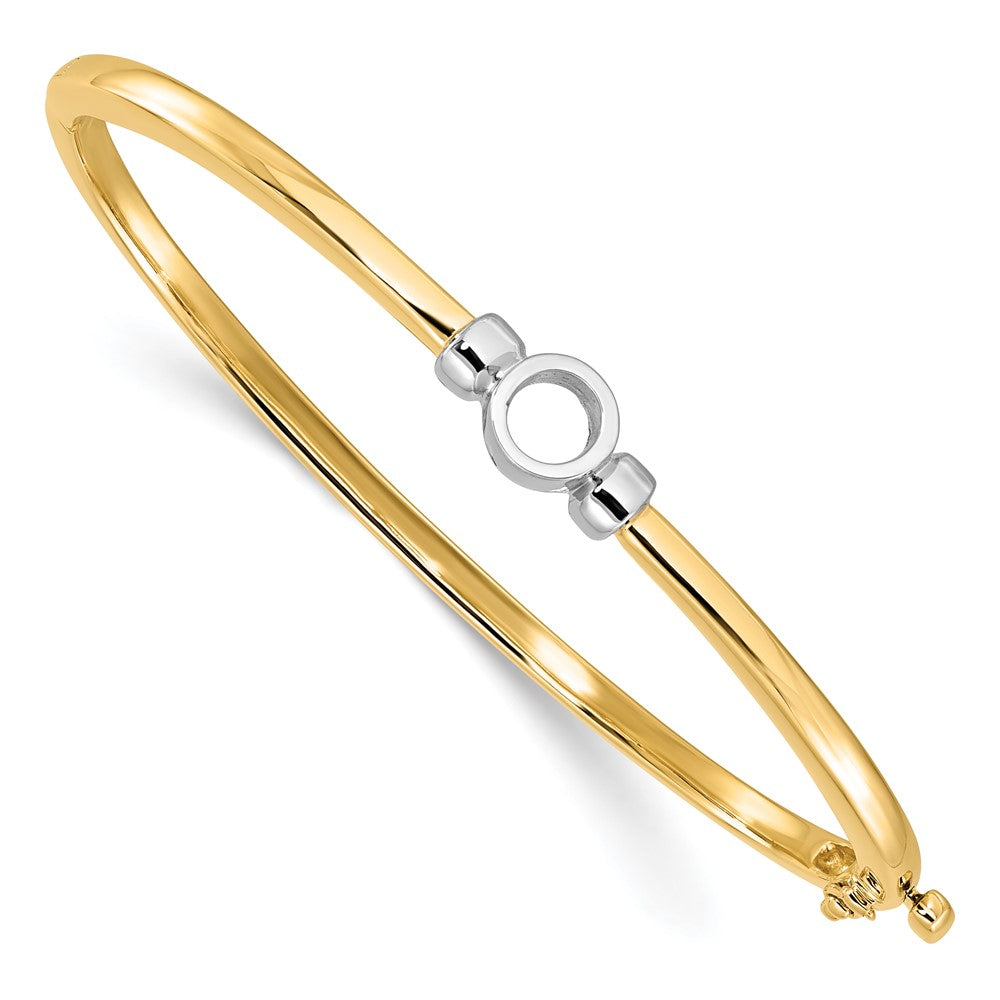 14k Two-tone Hinged Bangle Bracelet Mounting