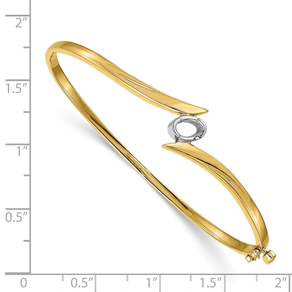 14k Two-tone Hinged Bangle Bracelet Mounting
