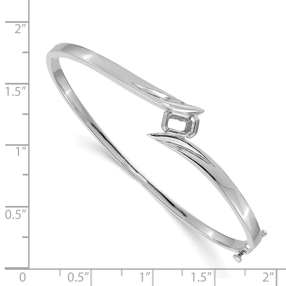 14k White Gold Hinged Bangle Bracelet Mounting