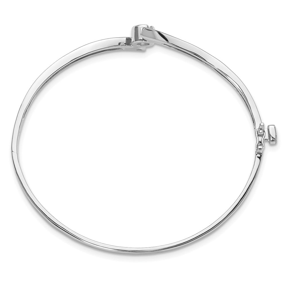 14k White Gold Hinged Bangle Bracelet Mounting